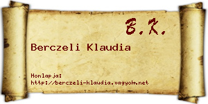 Berczeli Klaudia névjegykártya